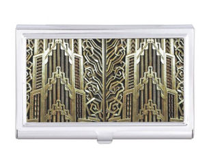 Top 10! Metallic art nouveau design, vintage,elegant,chic, business card case