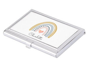 Best Deals! Personalized Boho Watercolor Rainbow Business Card Case