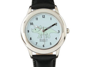 Best Price! Boys Cute Blue Triceratops Dinosaur & Name Kids Watch