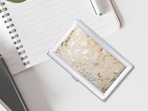 Best Deals! Gold Metallic Cowhide Print | Luxurious Business Card Case