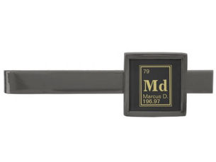Review The Element of You! Custom Name Gold Periodic Gunmetal Finish Tie Clip