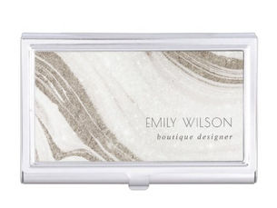 Best Deals! Elegant Abstract Pale Gold Marble Agate Business Card Case