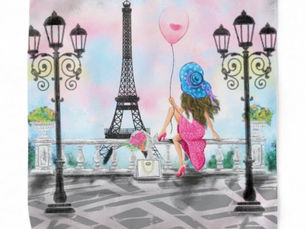Top 10! Woman with Balloon In Paris Eiffel Tower Bandana