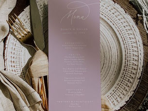 Big Deals! Elegant Charm Lilac Pink Wedding Menu Cards
