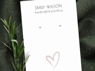 Best Deals! Simple Elegant Blush Heart Stud Earring Display Business Card