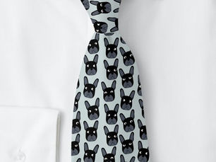 Top 5! Black French Bulldog Blue Neck Tie