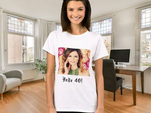 Hot Review! 40th birthday custom photo hello 40 woman T-Shirt