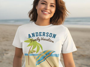 Review Custom Family Name Summer Beach Vacation T-Shirt