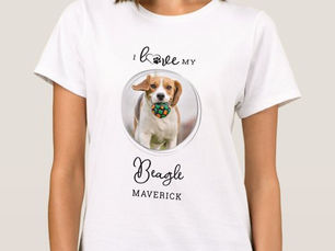 Best Deals! I Love My Beagle Personalized Pet Dog Photo T-Shirt