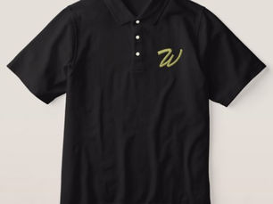 Best Price! Embroidery Monogram Letter W Initial Embroidered Polo Shirt