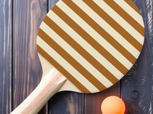 Big Deals! Polo Striped Burnt Sand Color Ping Pong Paddle