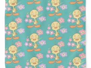 Best Deals! TWEETY™ Pink Purple Flowers Bandana