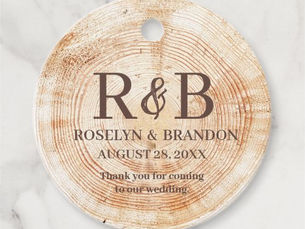 Hot Review! Rustic Wedding wood grain Monogram thank you Favor Tags