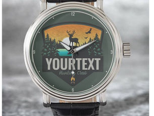 Big Deals! Personalized NAME Hunter Wilderness Elk Hunting La Watch