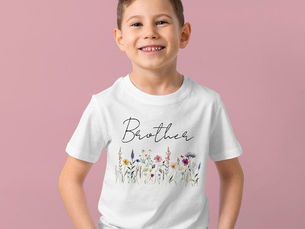 Top 10! Elegant Wildflower Meadow Brother Baby Shower T-Shirt