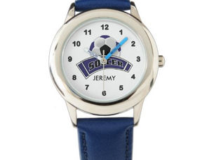 Big Deals! Kids Personalized Dark Blue Soccer  Watch