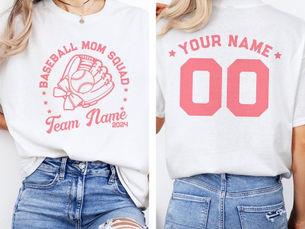 Review Custom Baseball Mom Squad with Team Name Number T-Shirt