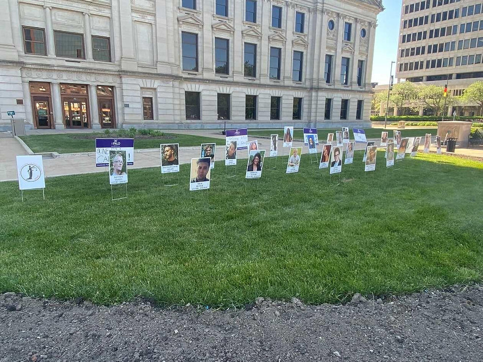 signs posted outside of allen county courthouse in Auburn Indiana