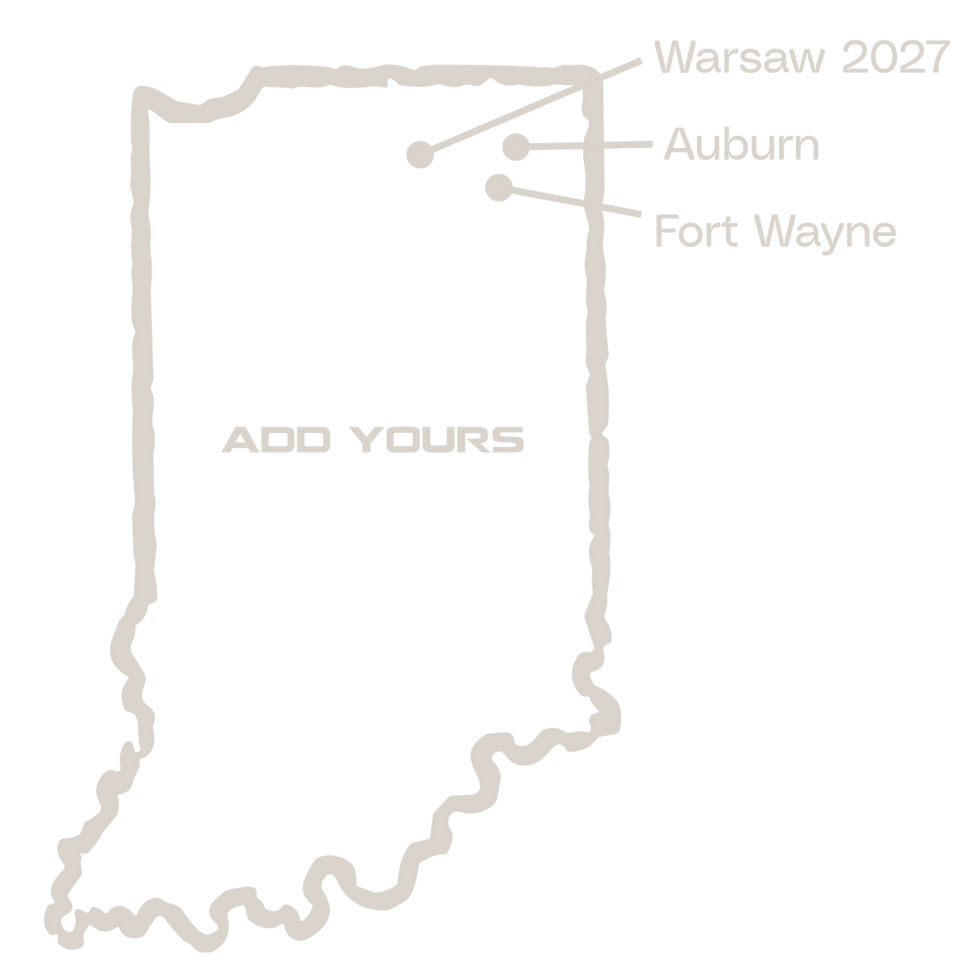 Map of Indiana highlighting current and future Carve Market locations