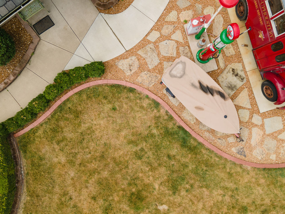 arial view of residential landscaping