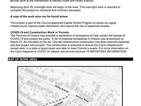 Rectory Rd: Overnight Watermain Work