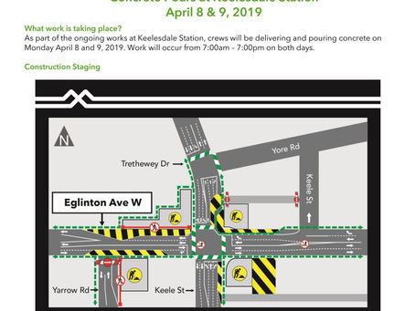 Concrete Pours at Keelesdale Station April 8 and 9, 2019