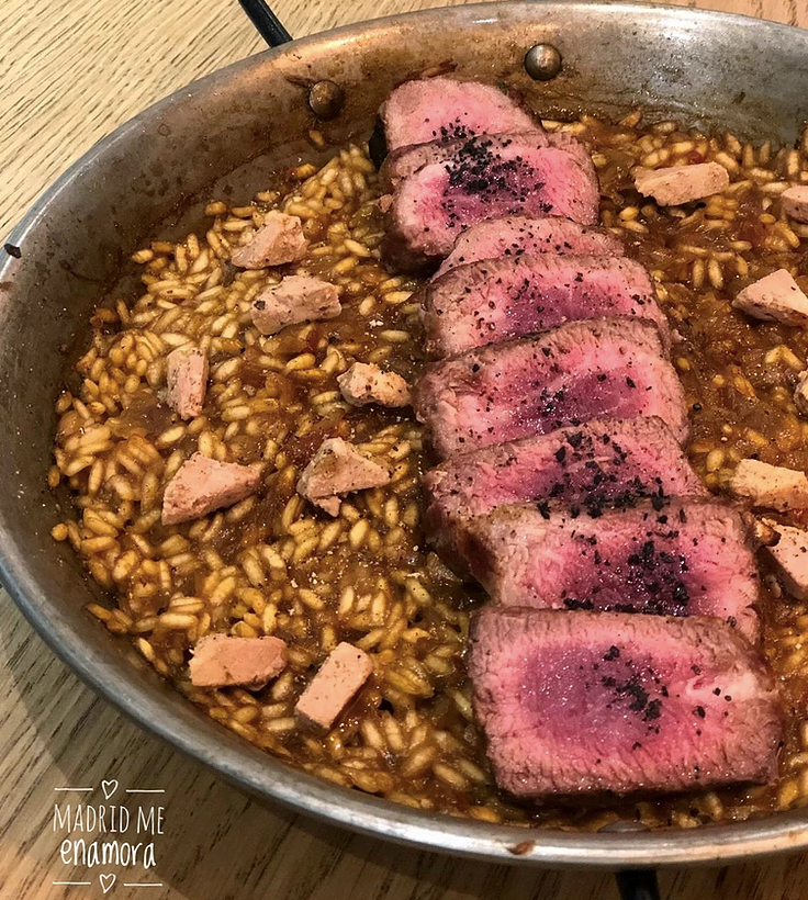 Arroz meloso de presa ibérica y foie de Oh Délice Bistrot.