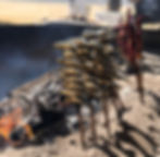 Los espetos de sardina y pulpo son muy típicos en la costa de Almería.