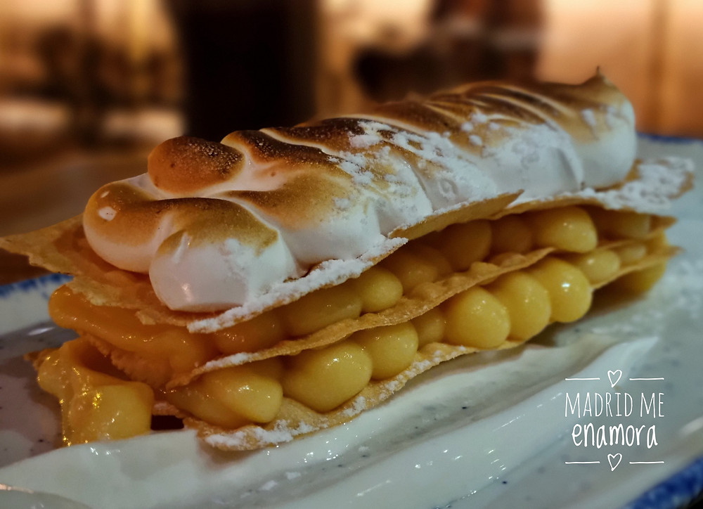 El crujiente milhojas de ‘lemon pie’ fue el perfecto final a una increíble cena.