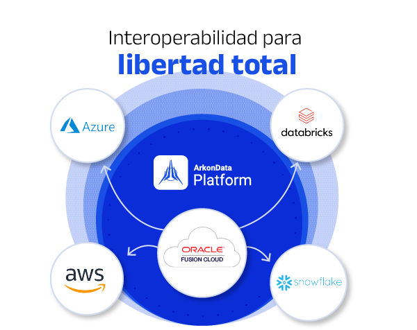Integración de datos de Oracle Fusion Cloud a Azure, AWS, databricks y snowflake a través de Arkon Data Platform