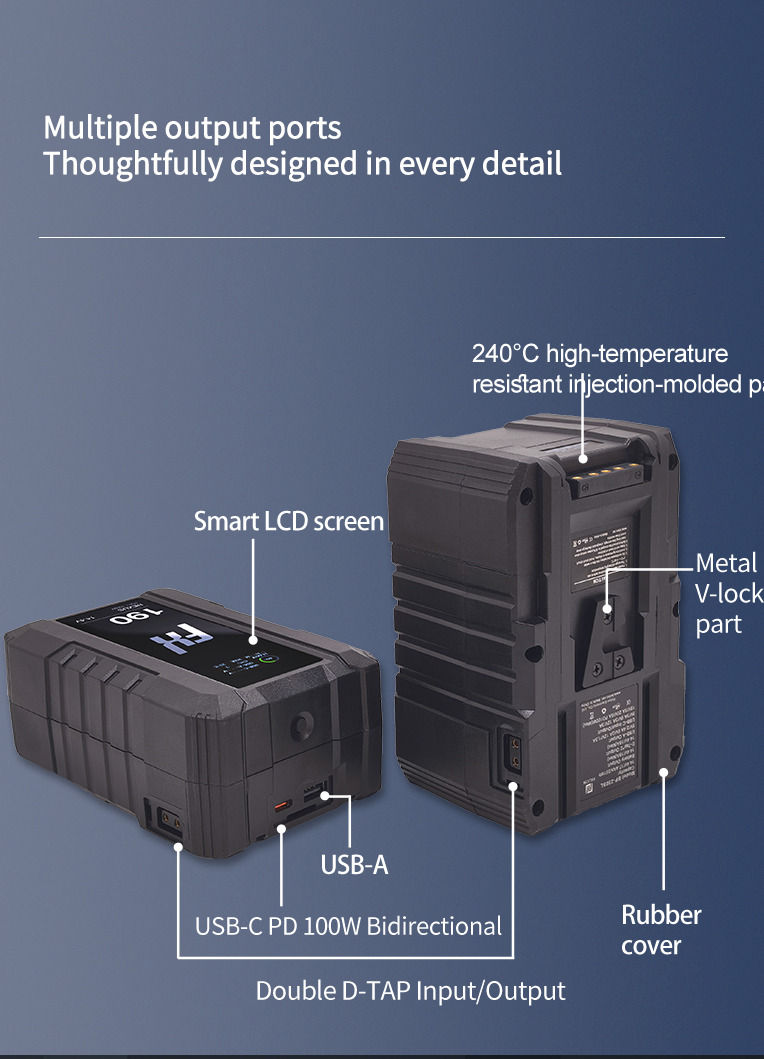 Thumbnail: Nexus BP-250SL – Smart V-Mount Battery with LCD & USB-C SKU: BP-250SL