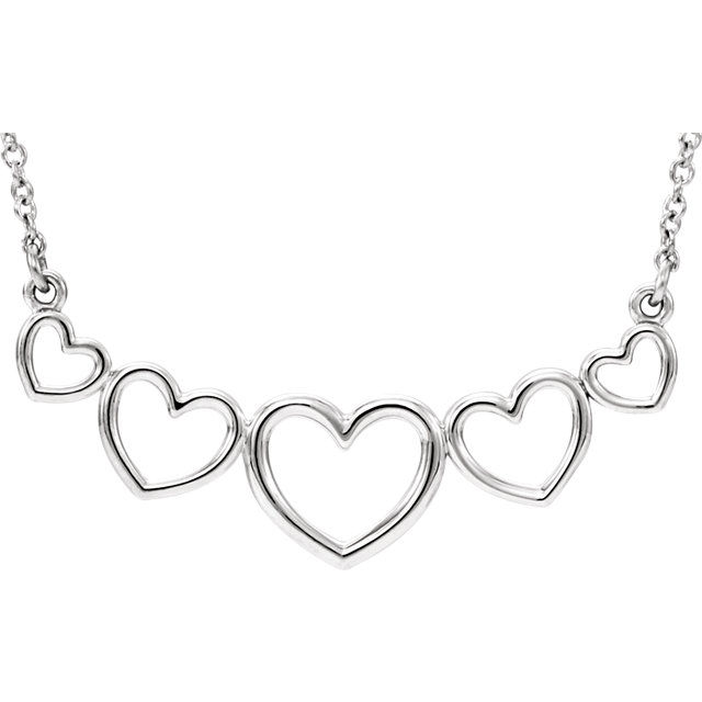 Thumbnail: White Gold Hearts Necklace
