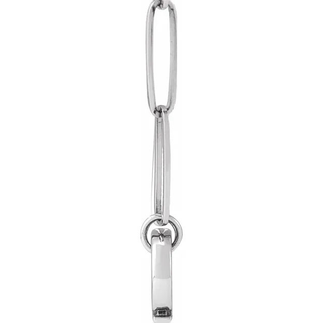 Thumbnail: 14K White Gold Charm Necklace Side