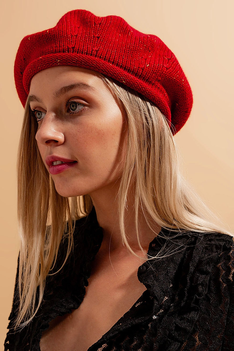 Front View of Beret on Model