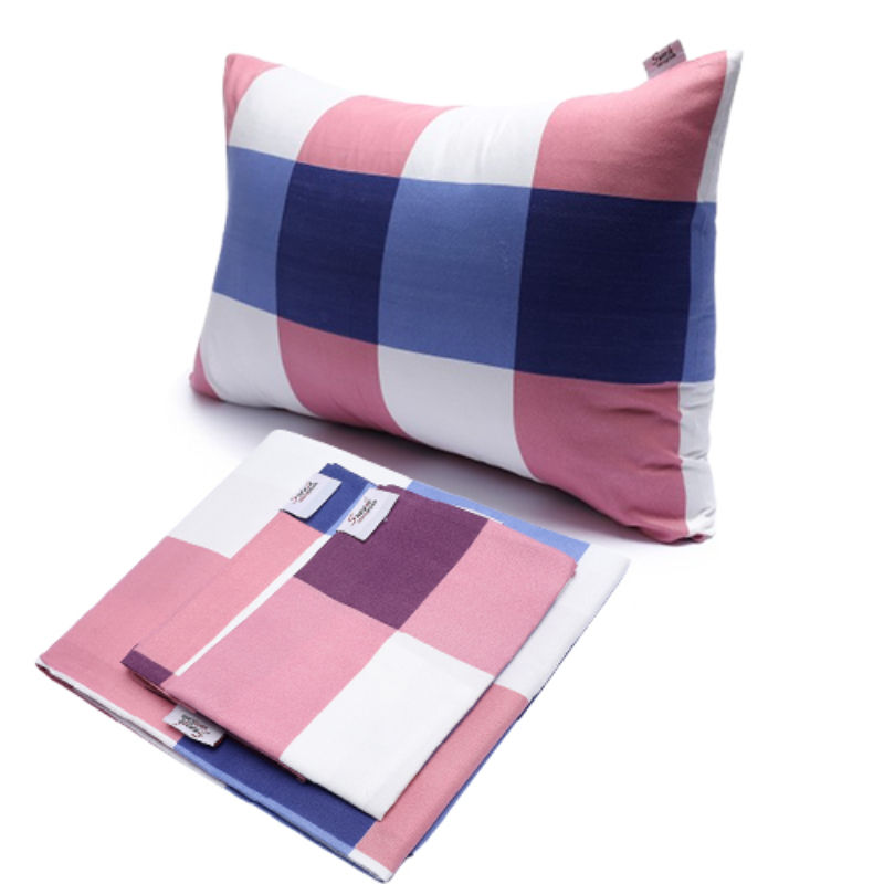 الصورة المصغرة: Flat Bed Sheet (blue caro design ) -  (طقم ملايات فلات ( تصميم بلو كارو