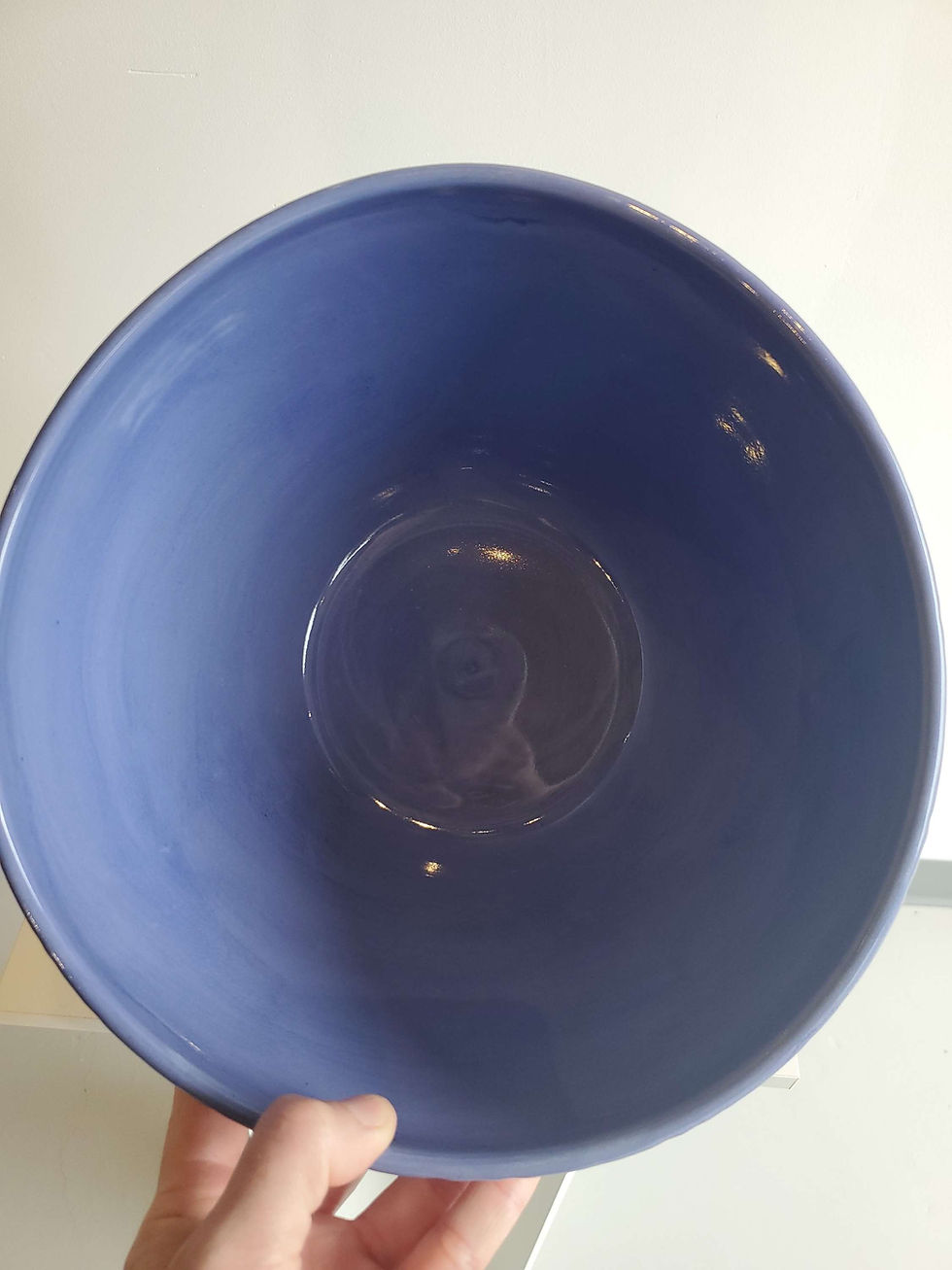 Thumbnail: Hand-carved purple extralarge teardrop shaped bowl