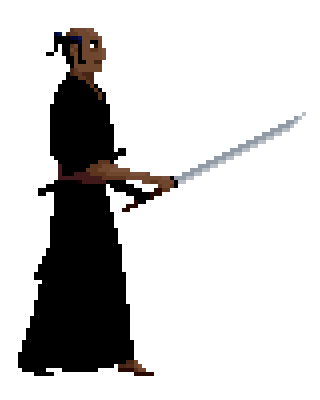Hero walking with sword