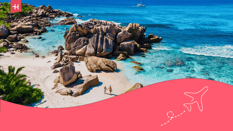 Holafly aux Seychelles sur une plage paradisiaque