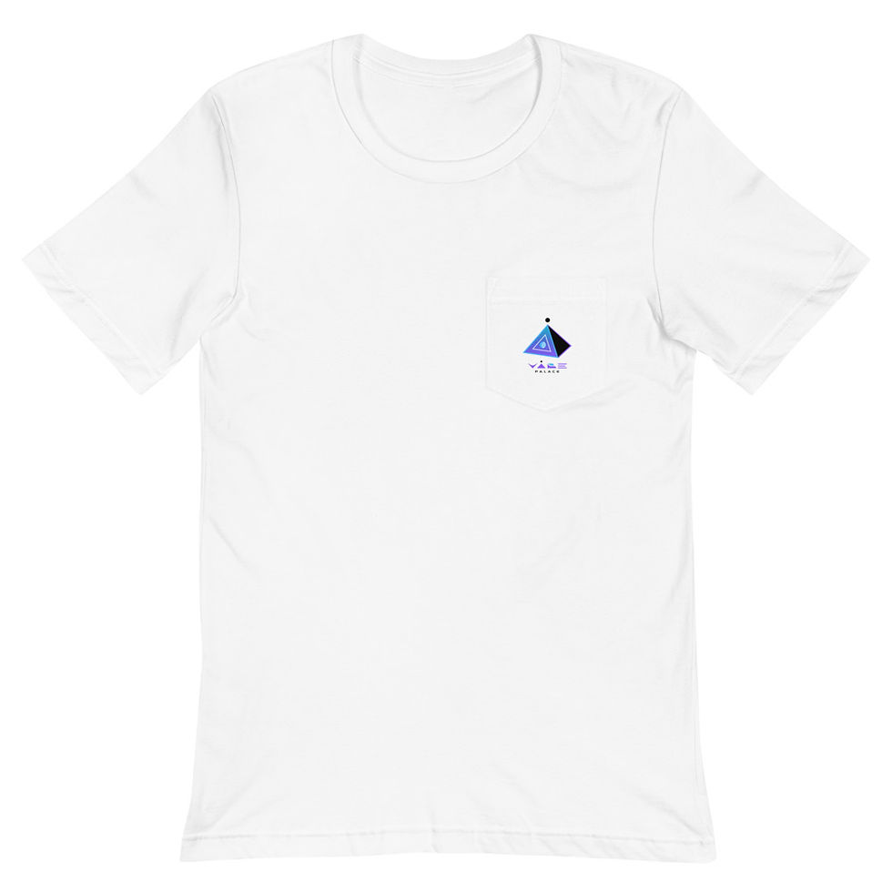Vibe Palace Unisex Pocket T-Shirt White & color logo