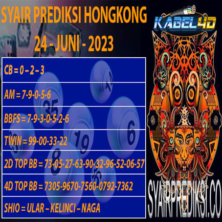 Prediksi Hongkong 24 JUNI 2023 Kabel4d