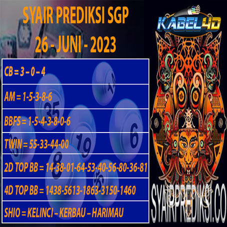 Prediksi Singapore 26 JUNI 2023 Kabel4d