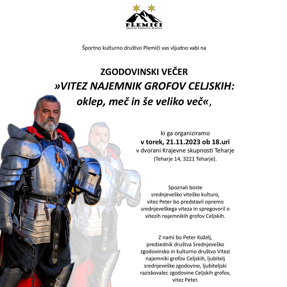 vabilo VITEZ PETER 21.11.2023