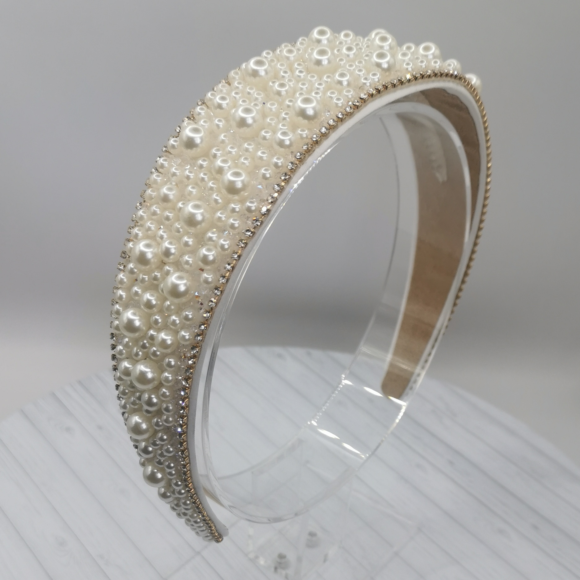 PEARL & DIAMANTE FRAMED BRIDAL HEADBAND