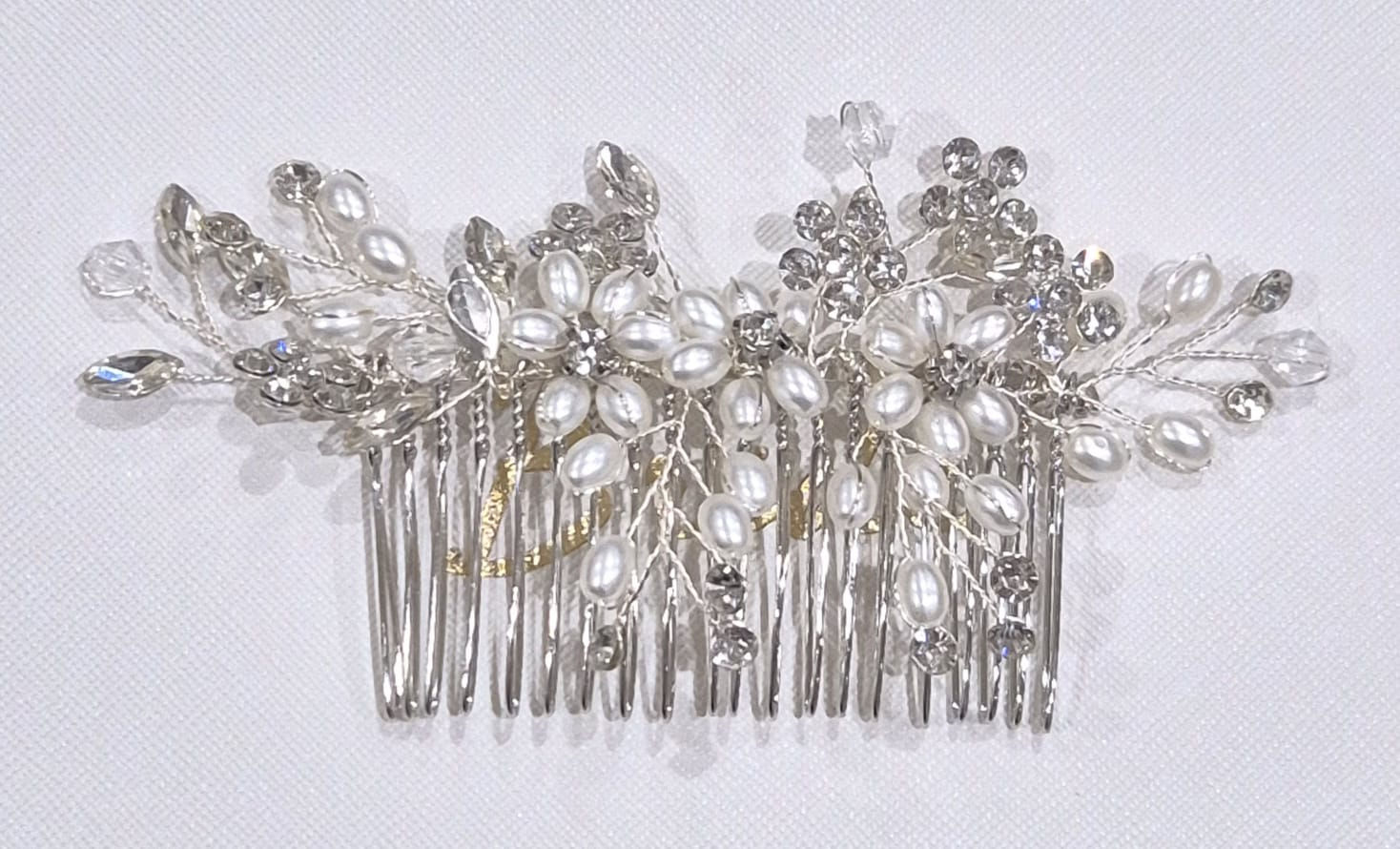 PEARL, DIAMANTE FLOWER, RHINESTONE & CRYSTAL FLOWER COMB