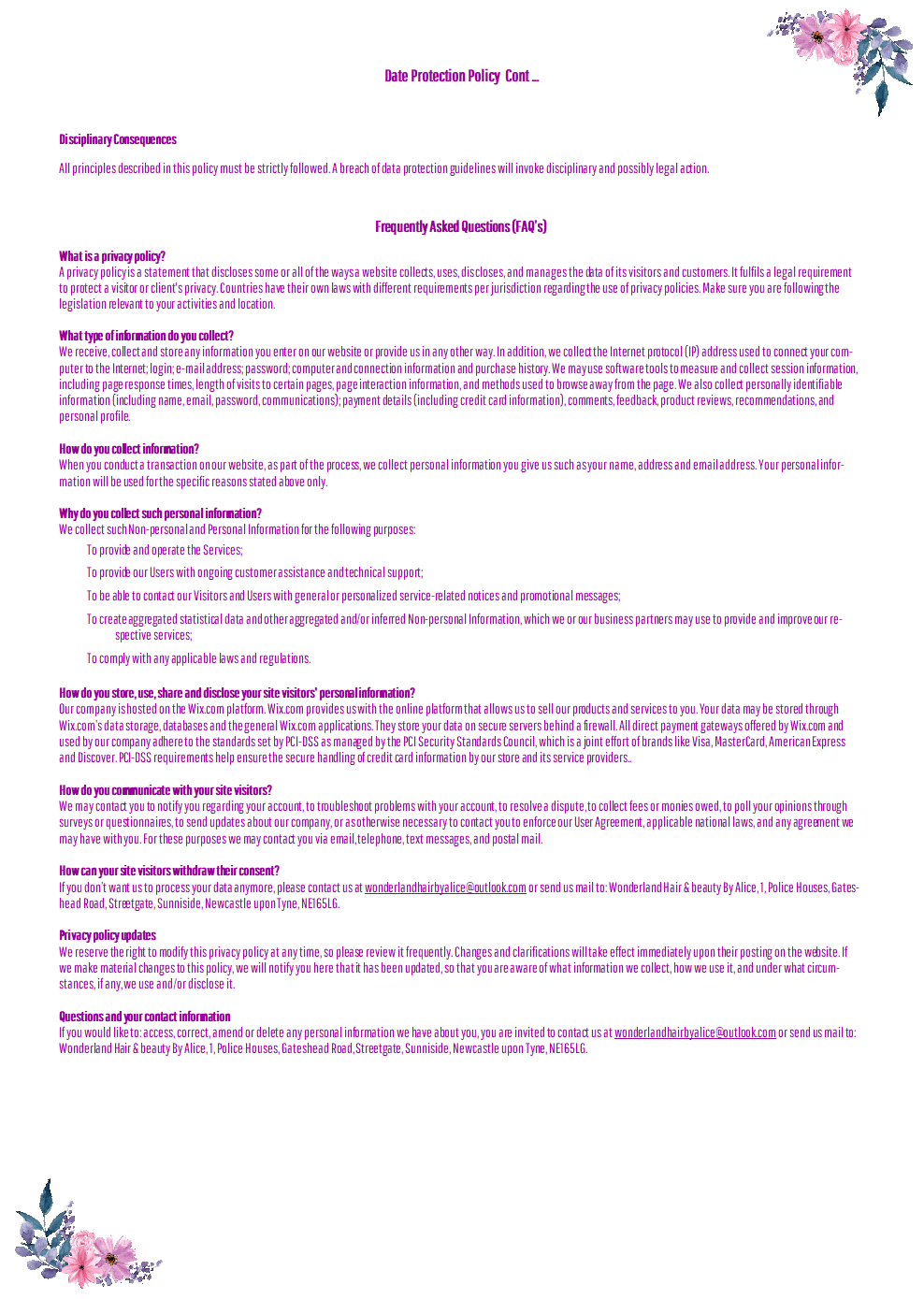 DATA PROTECTION POLICY (IMAGE 2)