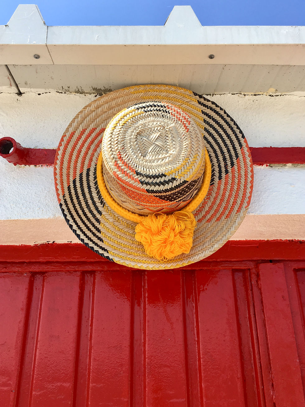 Colombian Wayuu hat |Yellow Straw | Kalekale | upper view