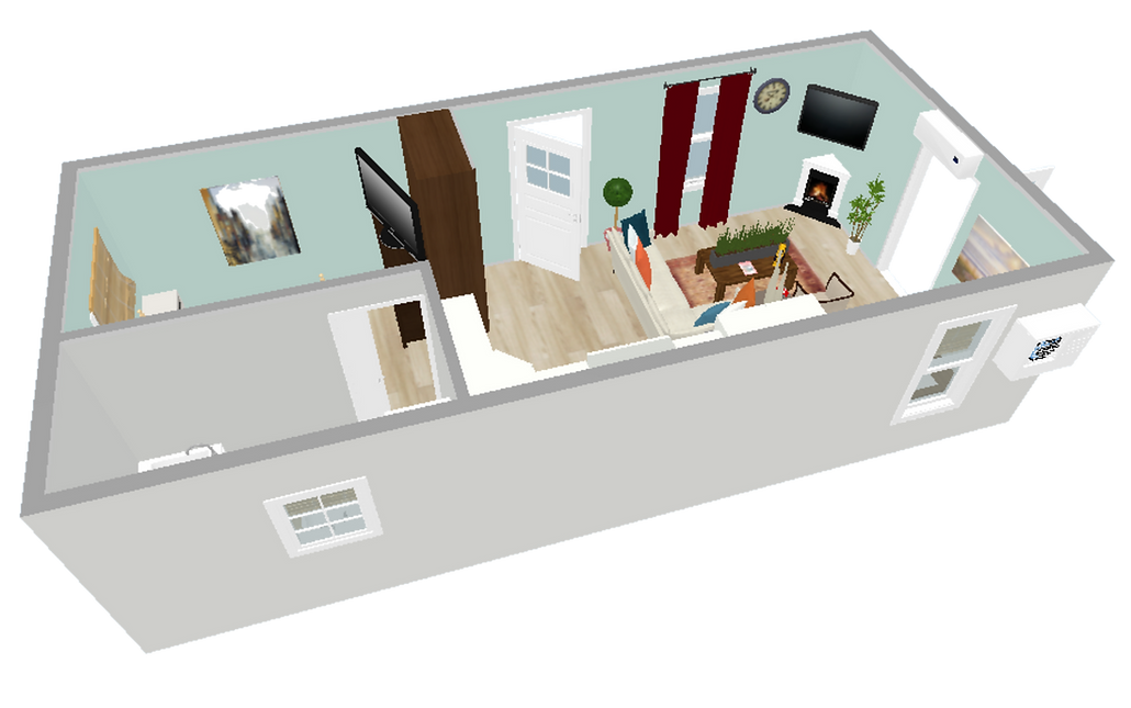 Tiny house 3d drawing