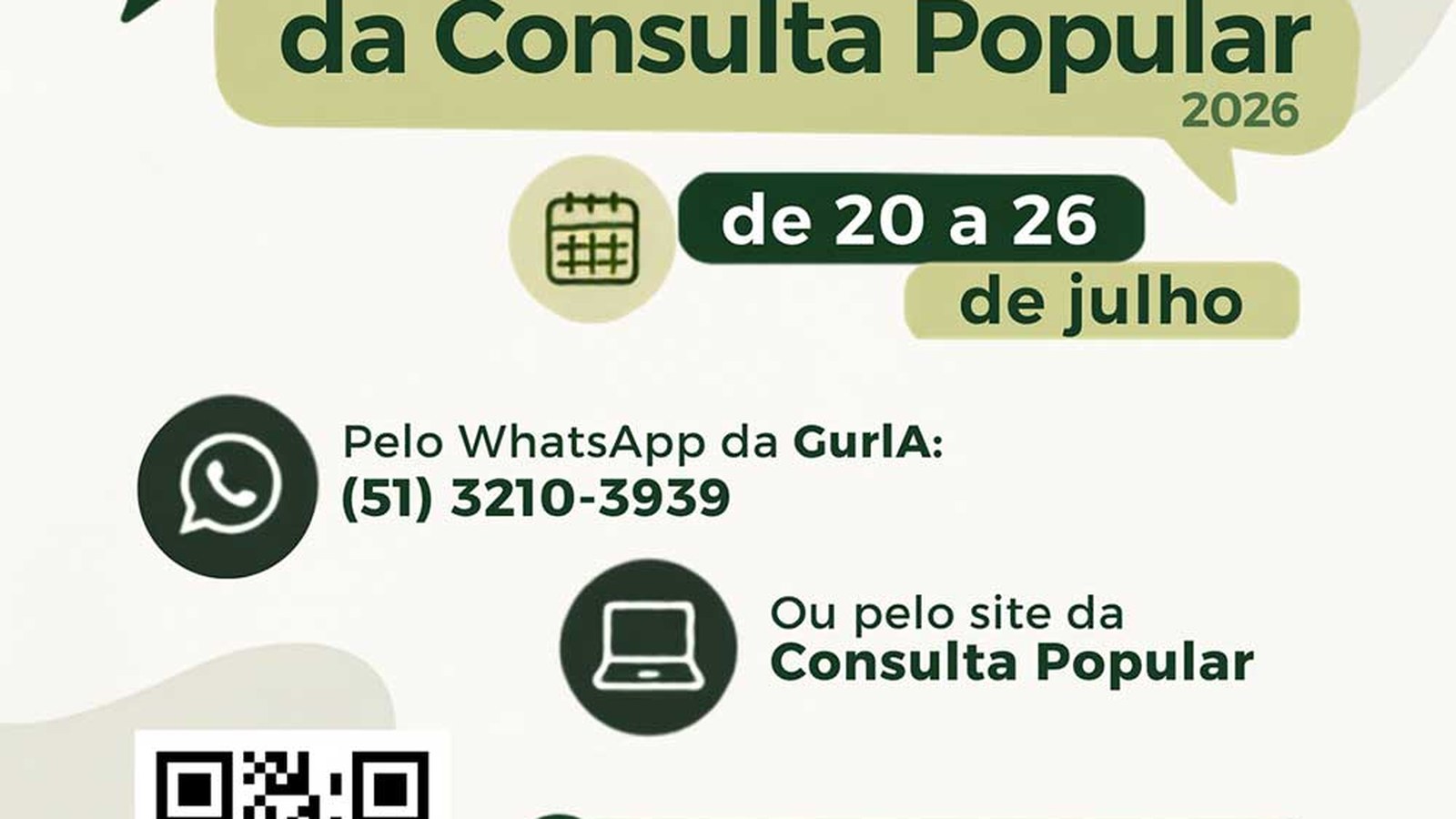 Voto pela internet ou WhatsApp: Consulta Popular 2026/2027 segue até domingo (26) no RS.