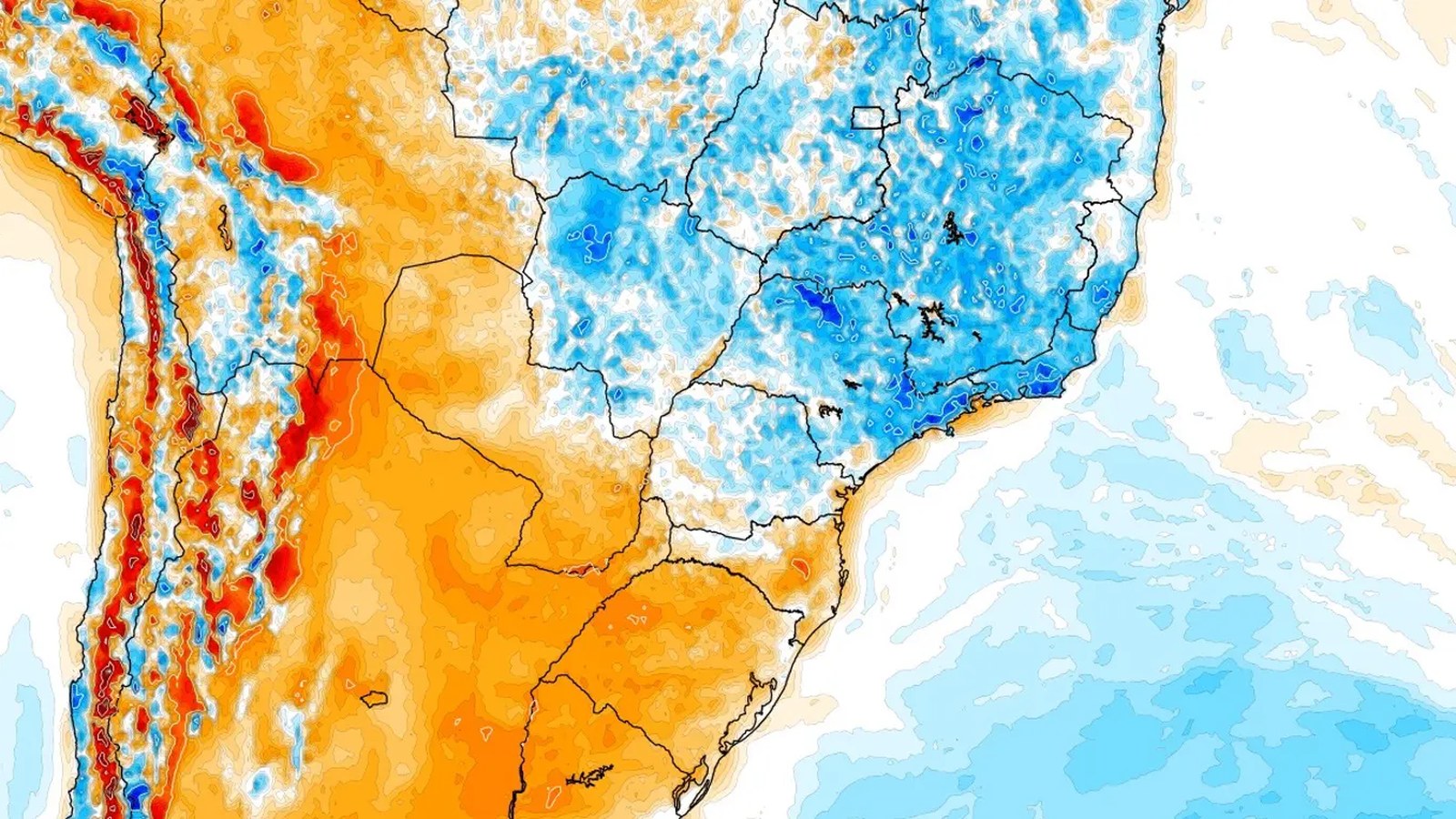 Campo rural ao amanhecer com geada branca sobre a vegetação no Sul do Brasil, neblina, sem pessoas — frio, RS