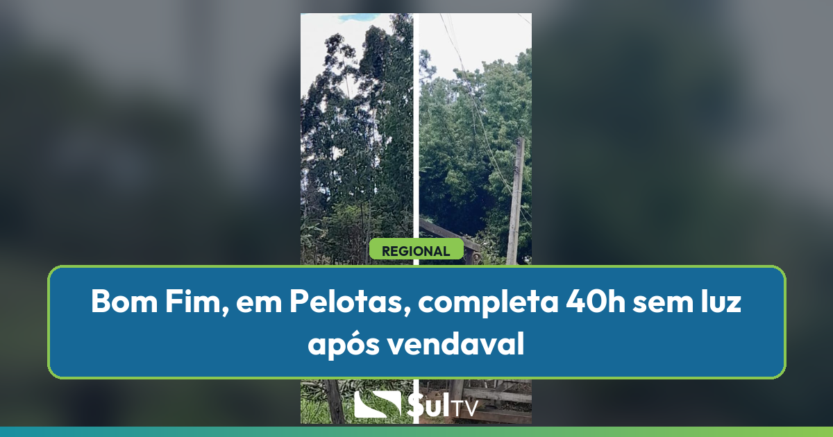 Falta de energia compromete também o abastecimento de água na comunidade; temporal atingiu a região na noite de quinta-feira